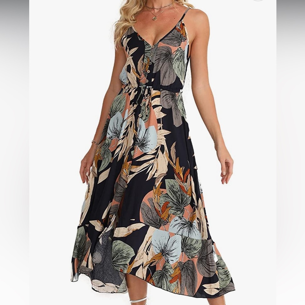 NWT BROVAVE Women's 2023 Summer Casual Boho Sundress Midi